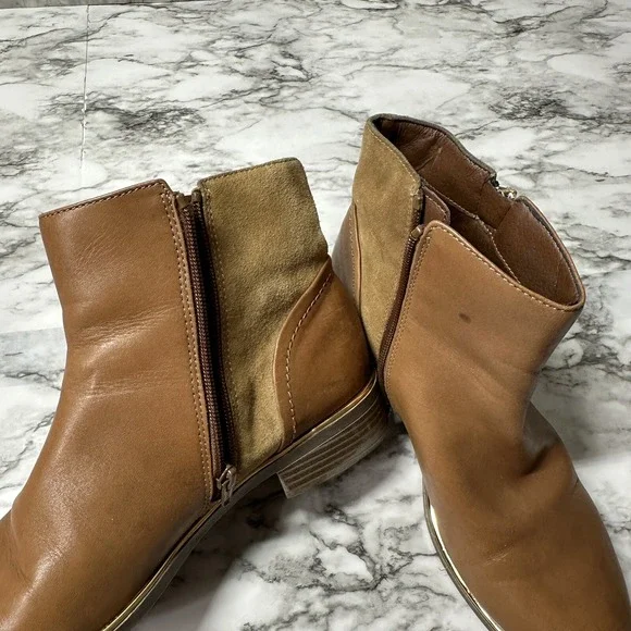 ALDO Brown Round Toe Side Zip Ankle Boots Women's Size 10 - Picture 9 of 15